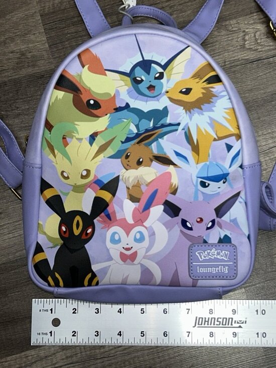 Loungefly Pokemon Eevee Eeveelutions Watercolor Mini Backpack EUC Purple